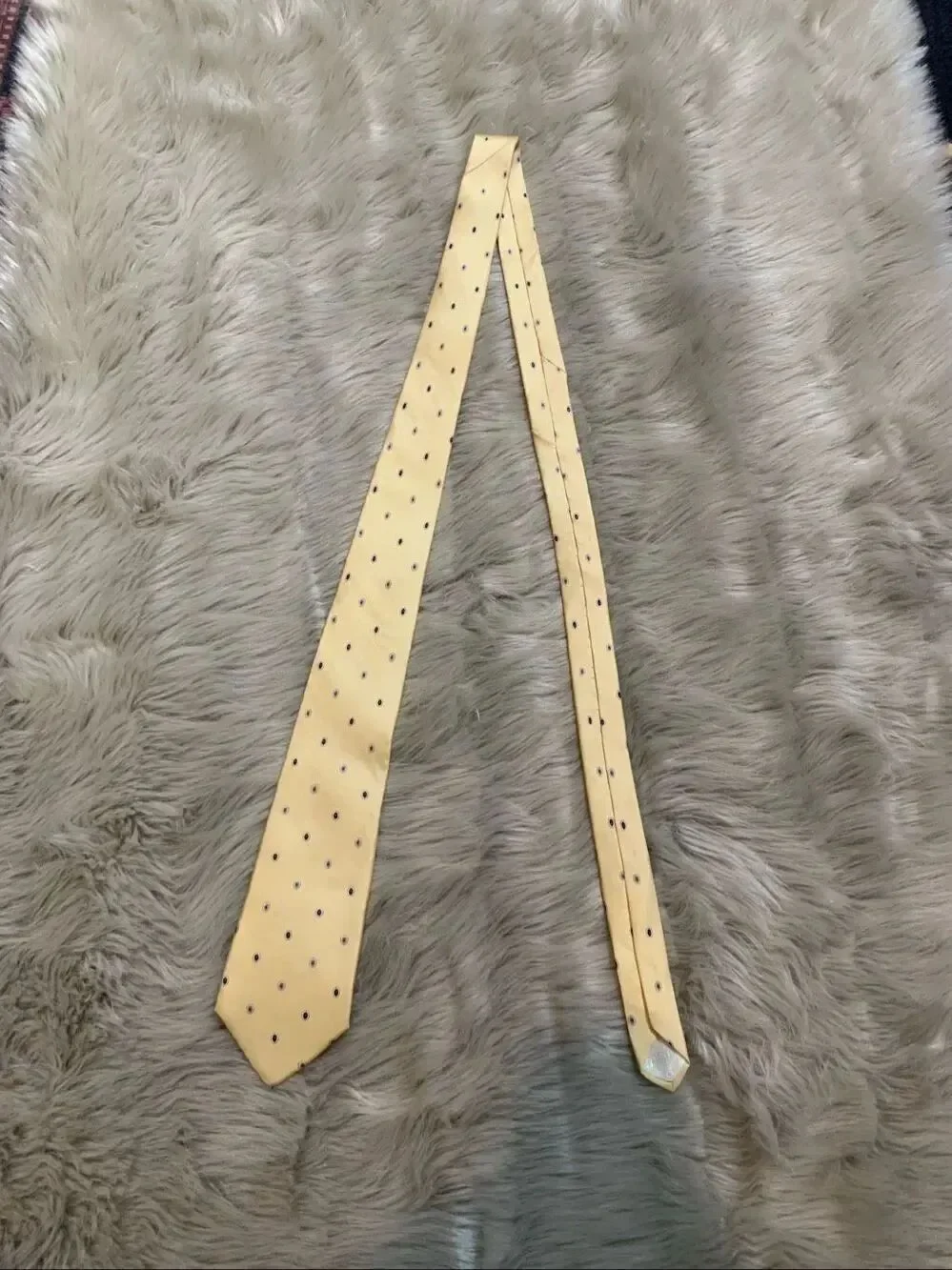 Christian Dior Yellow and Blue Patterned Silk Tie